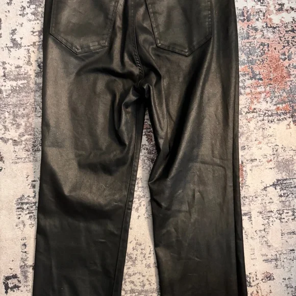 Express Shiny Faux Leather Pants Super Hi-Rise - Size 6 Regular - Picture 7 of 16
